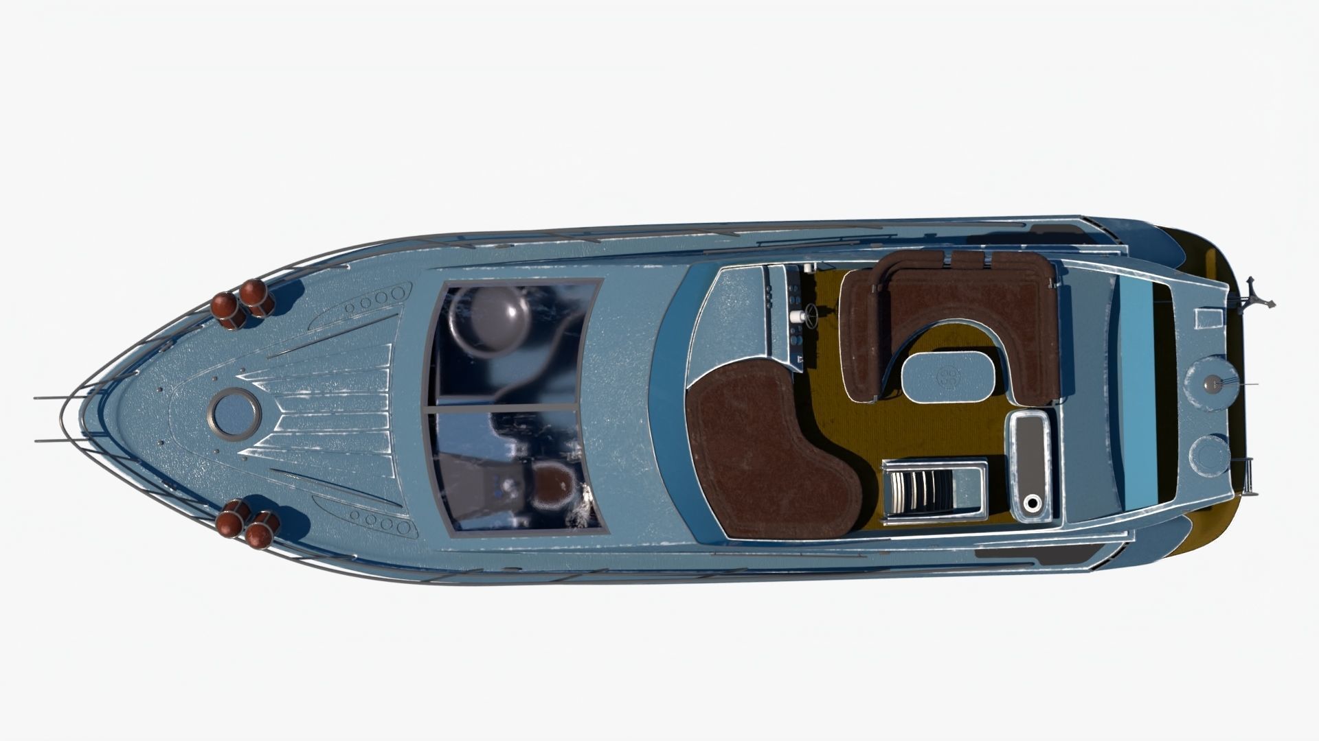 4k Common Sealine Yacht Low-poly 3D model_6