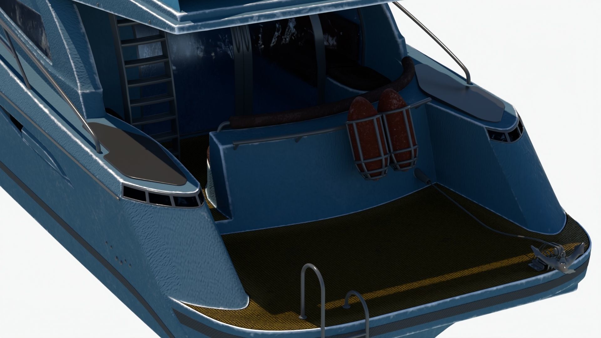 4k Common Sealine Yacht Low-poly 3D model_4