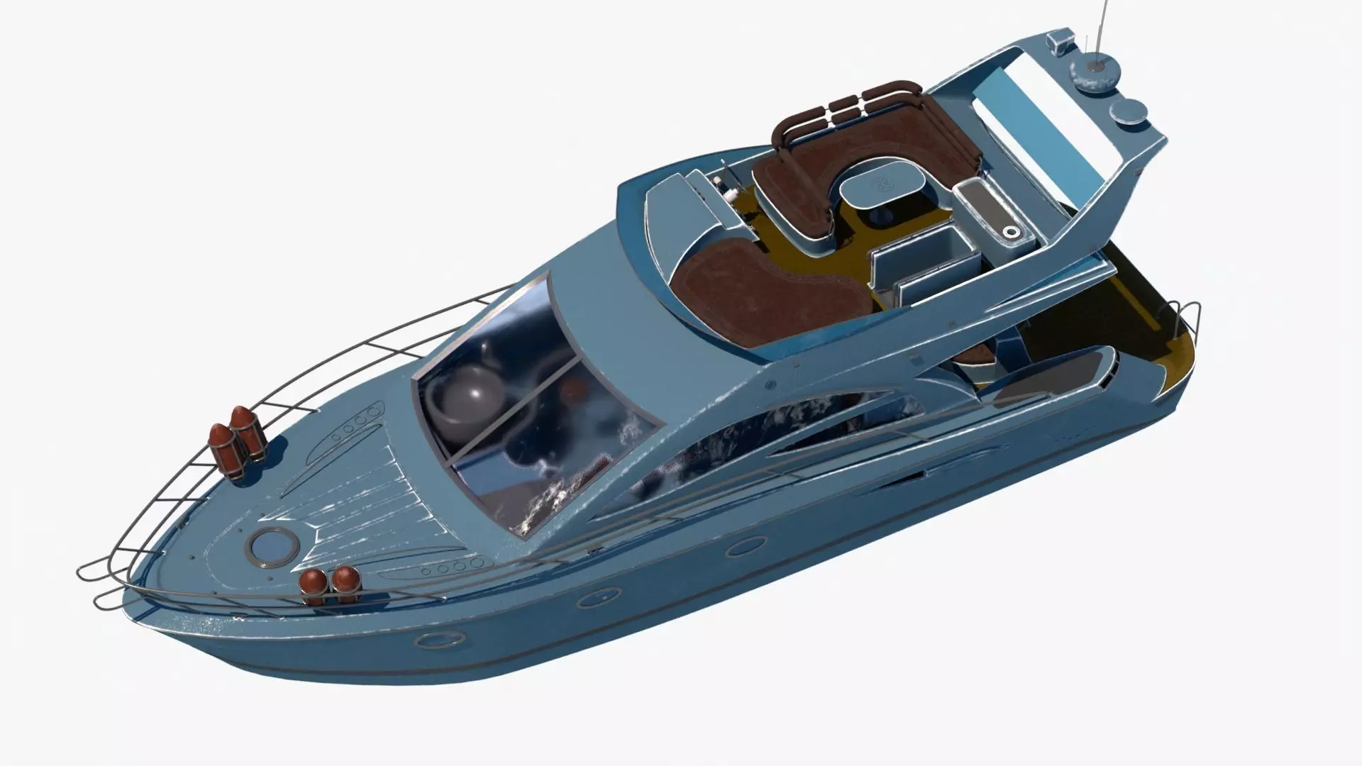 4k Common Sealine Yacht Low-poly 3D model_0