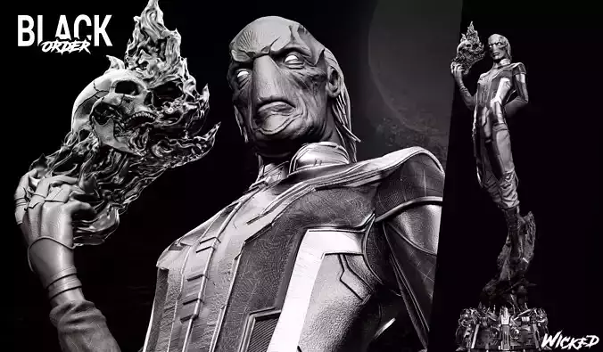 Wicked Marvel Ebony Maw Sculpture ready for 3d printing