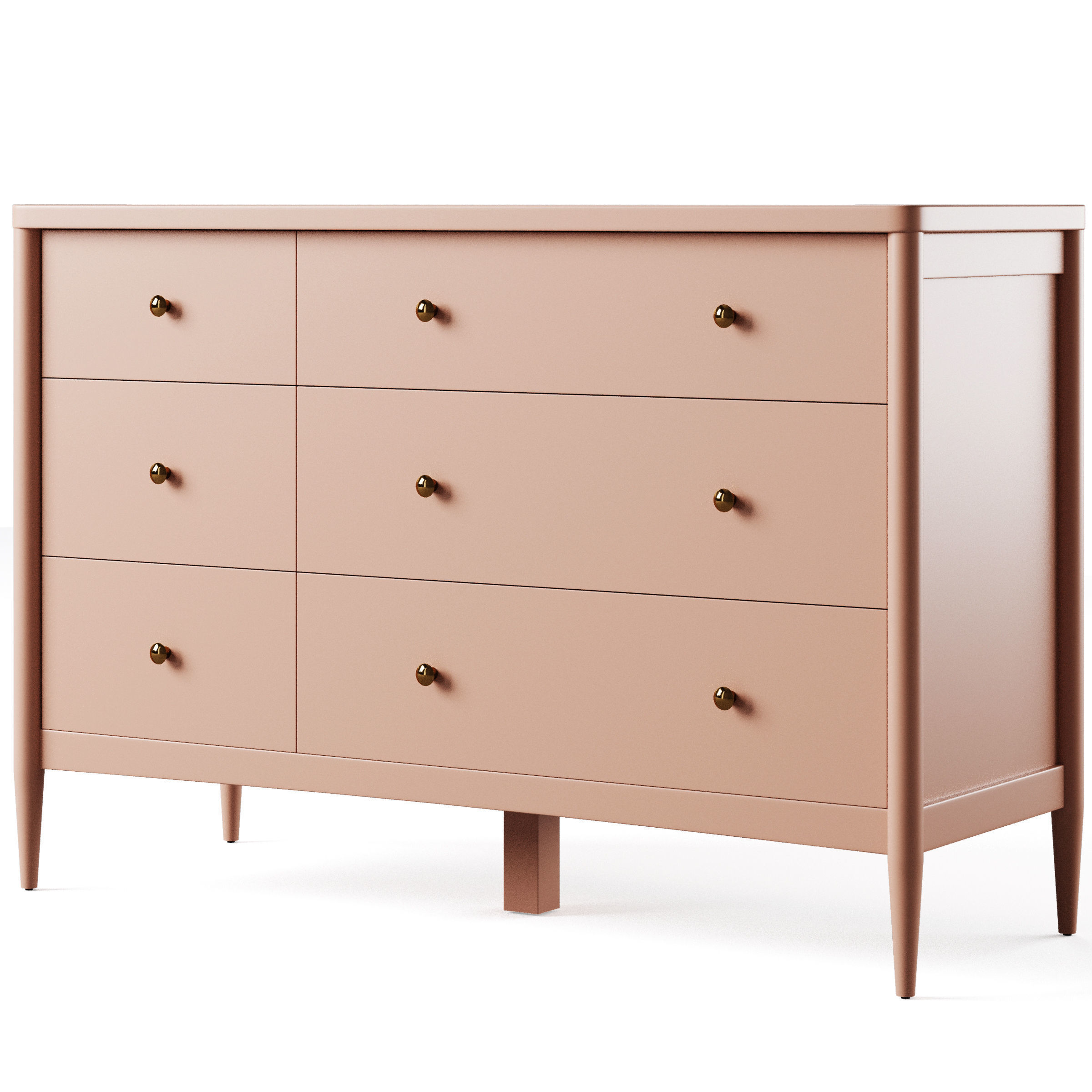 Kids Hampshire 6-Drawer Dresser 3D model_2