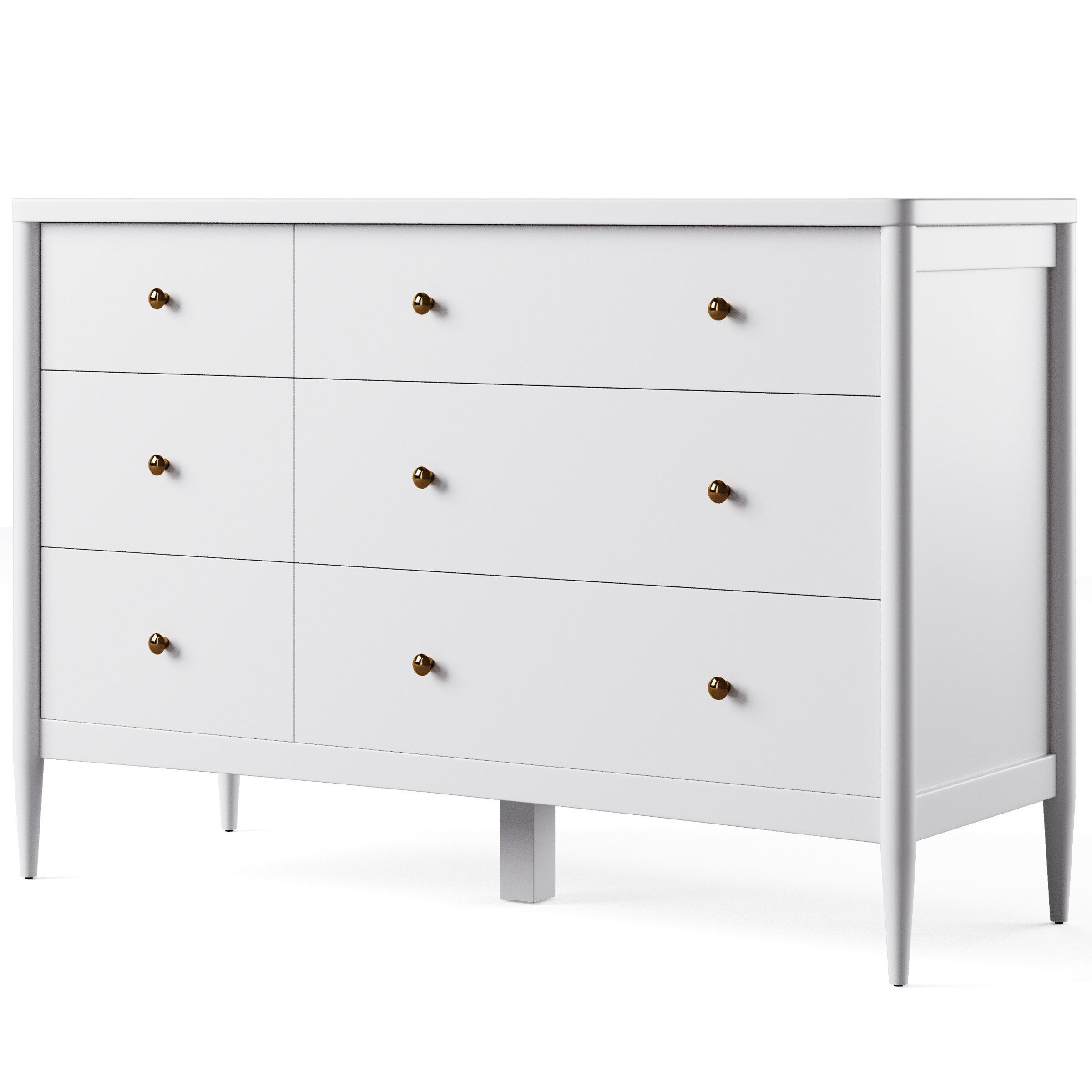 Kids Hampshire 6-Drawer Dresser 3D model_3
