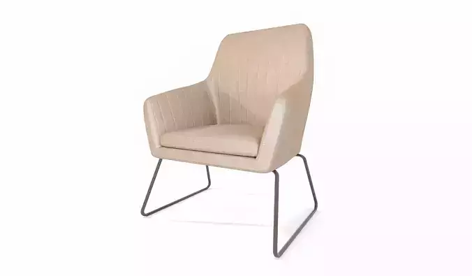 Arm Chair - Fabric finish Low-poly 3D model