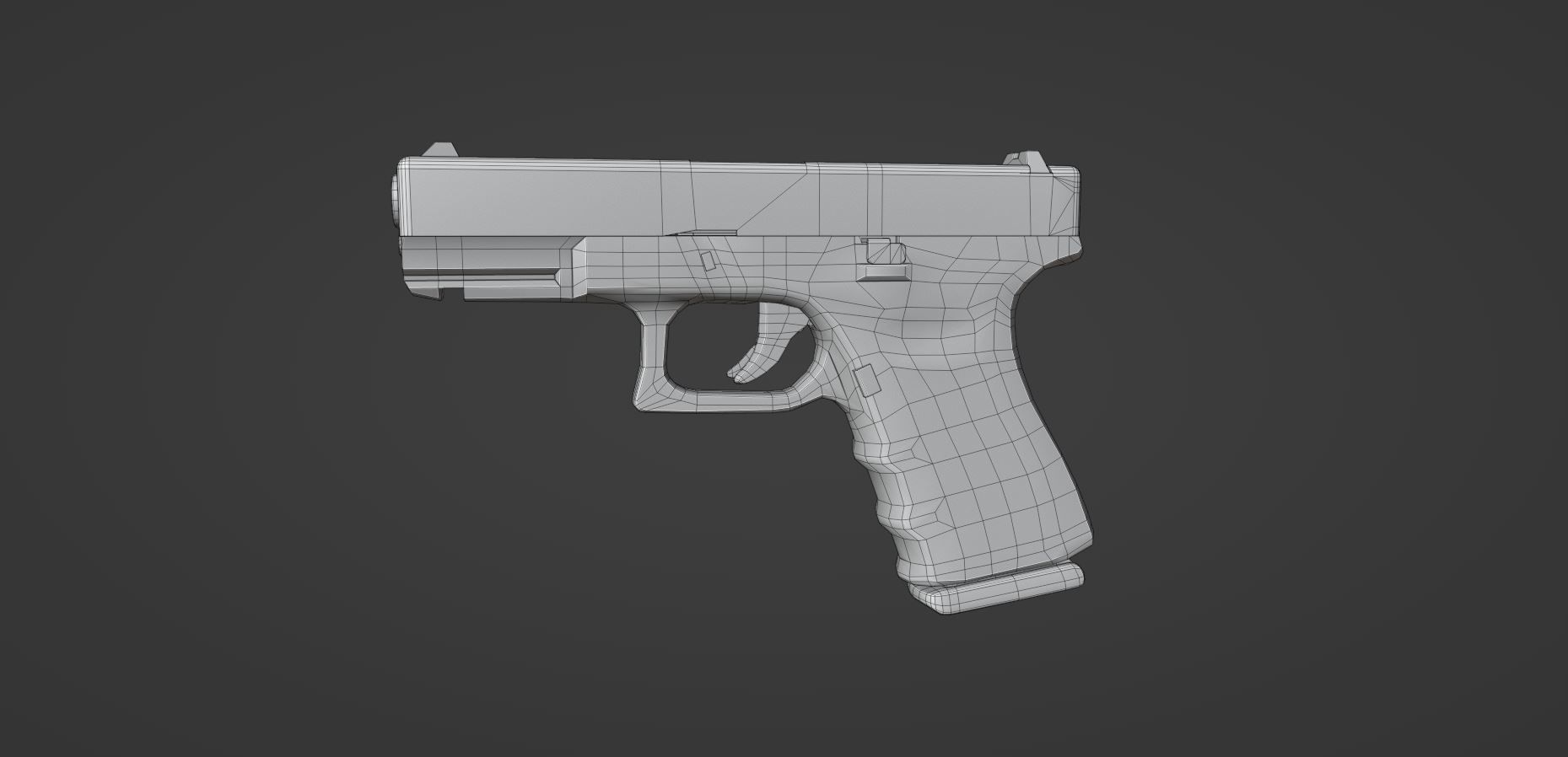 Glock 19 Semi Automatic Pistol 9mm Free low-poly 3D model_6