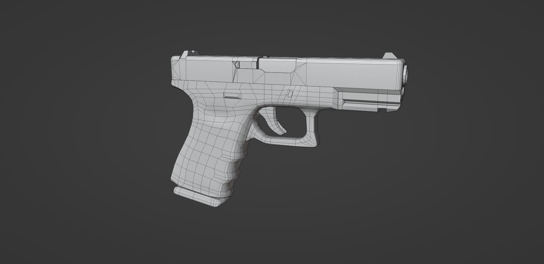 Glock 19 Semi Automatic Pistol 9mm Free low-poly 3D model_7