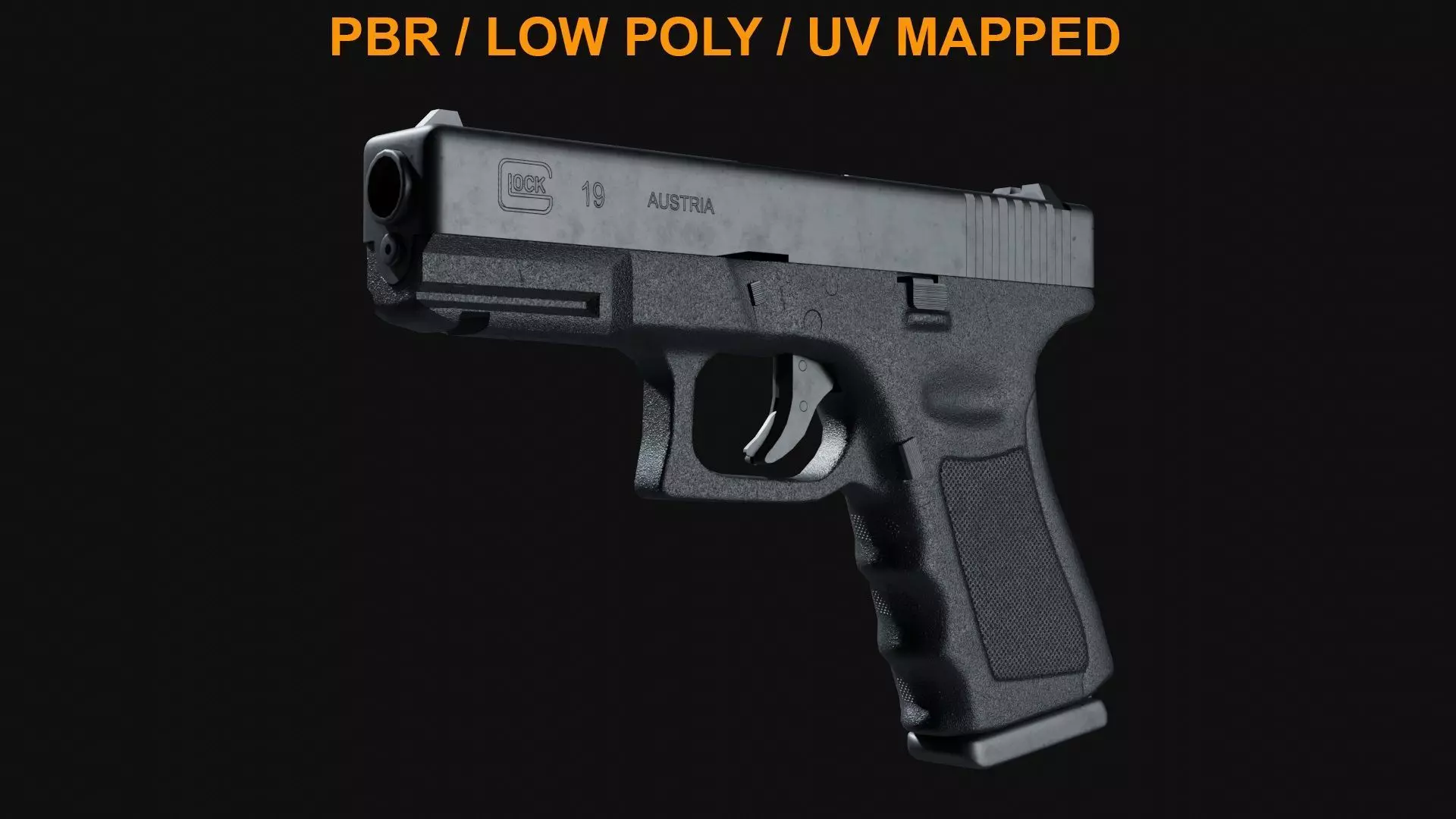 Glock 19 Semi Automatic Pistol 9mm Free low-poly 3D model_0