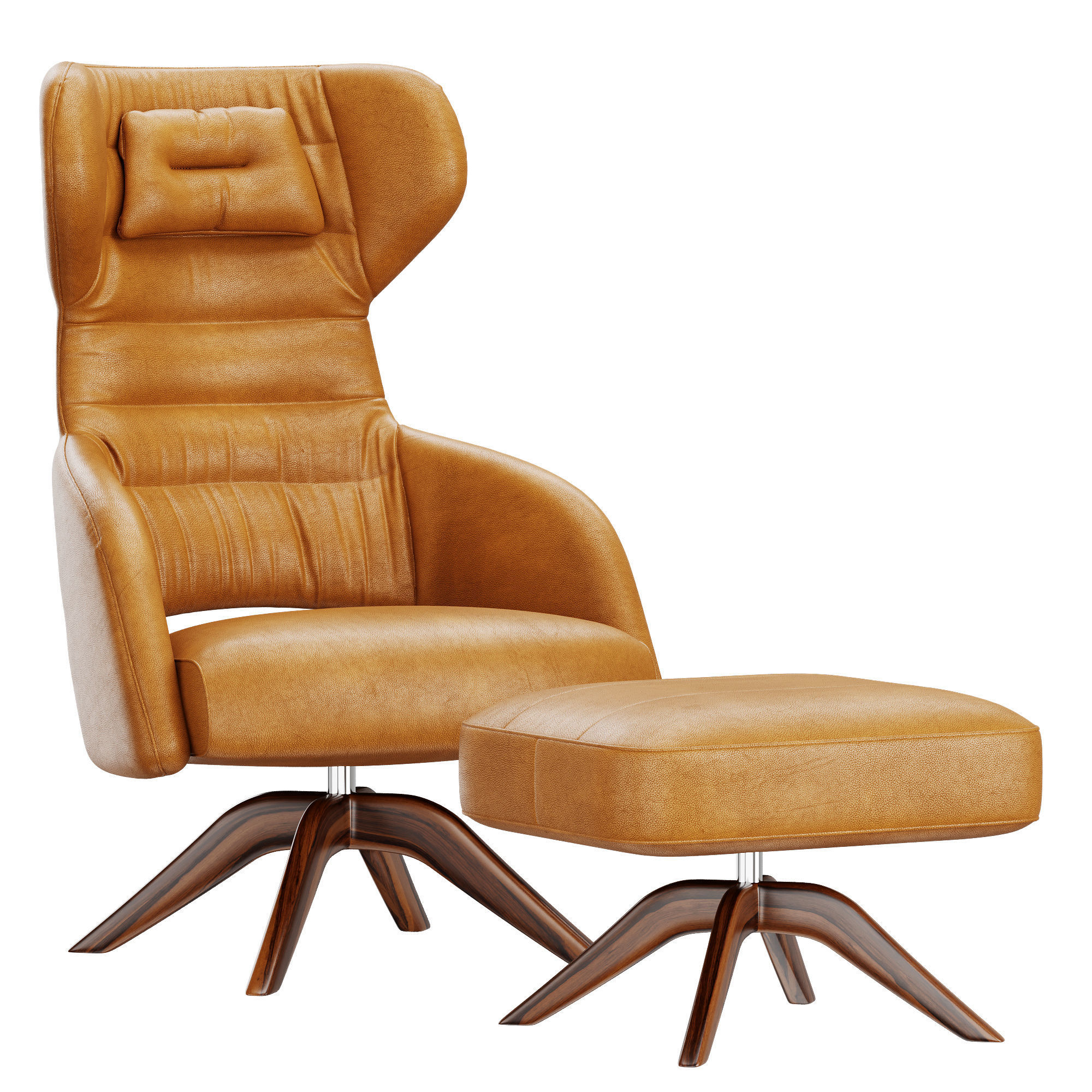 CAPTAIN HEAVEN SOFT Poltrona in pelle Low-poly 3D model_3