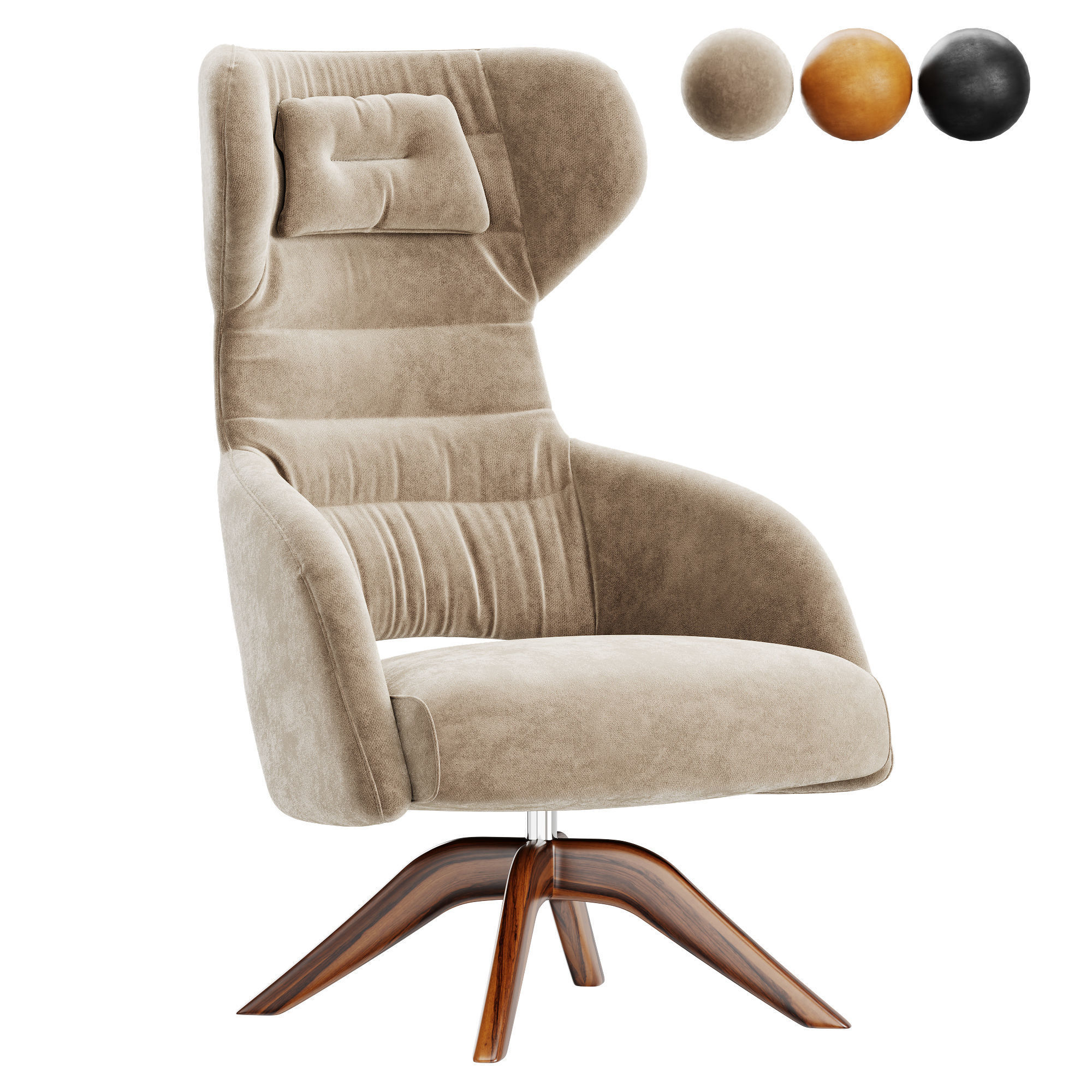 CAPTAIN HEAVEN SOFT Poltrona in pelle Low-poly 3D model_2