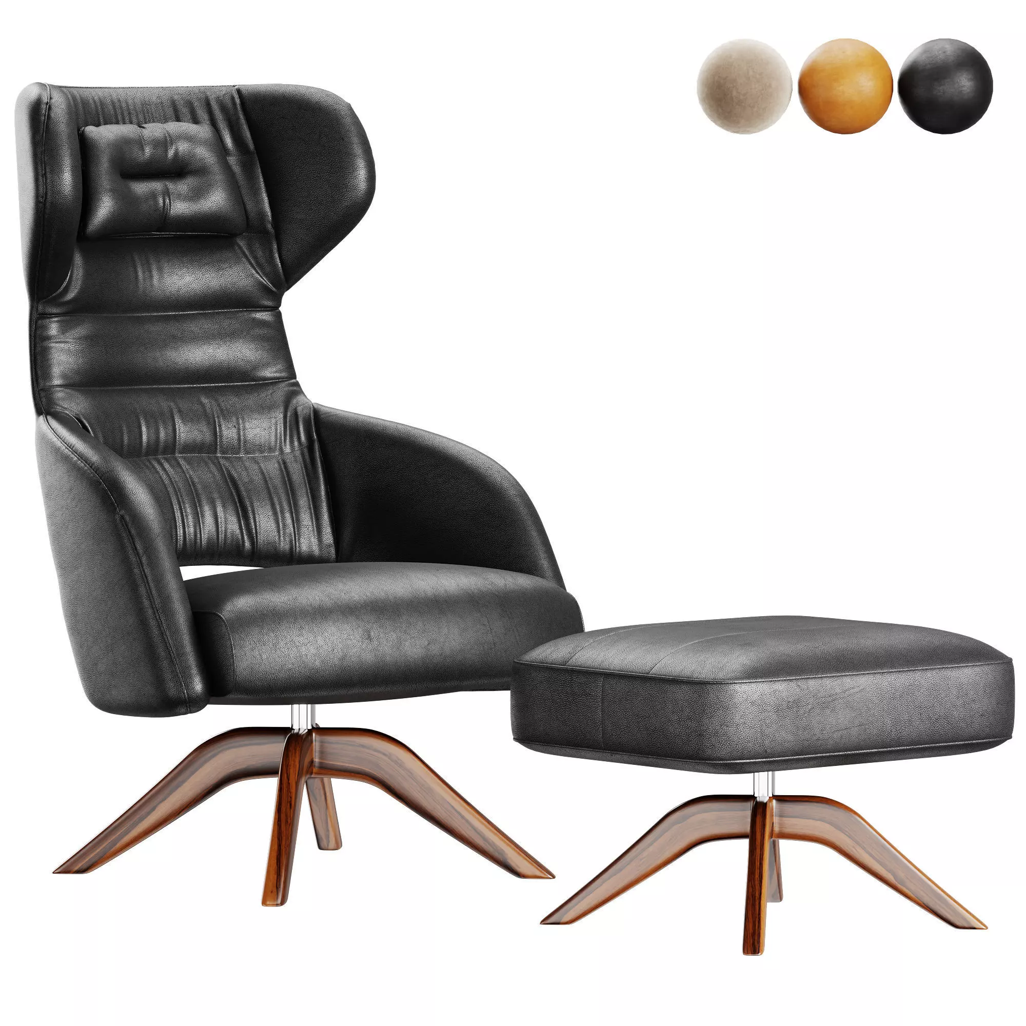 CAPTAIN HEAVEN SOFT Poltrona in pelle Low-poly 3D model_0