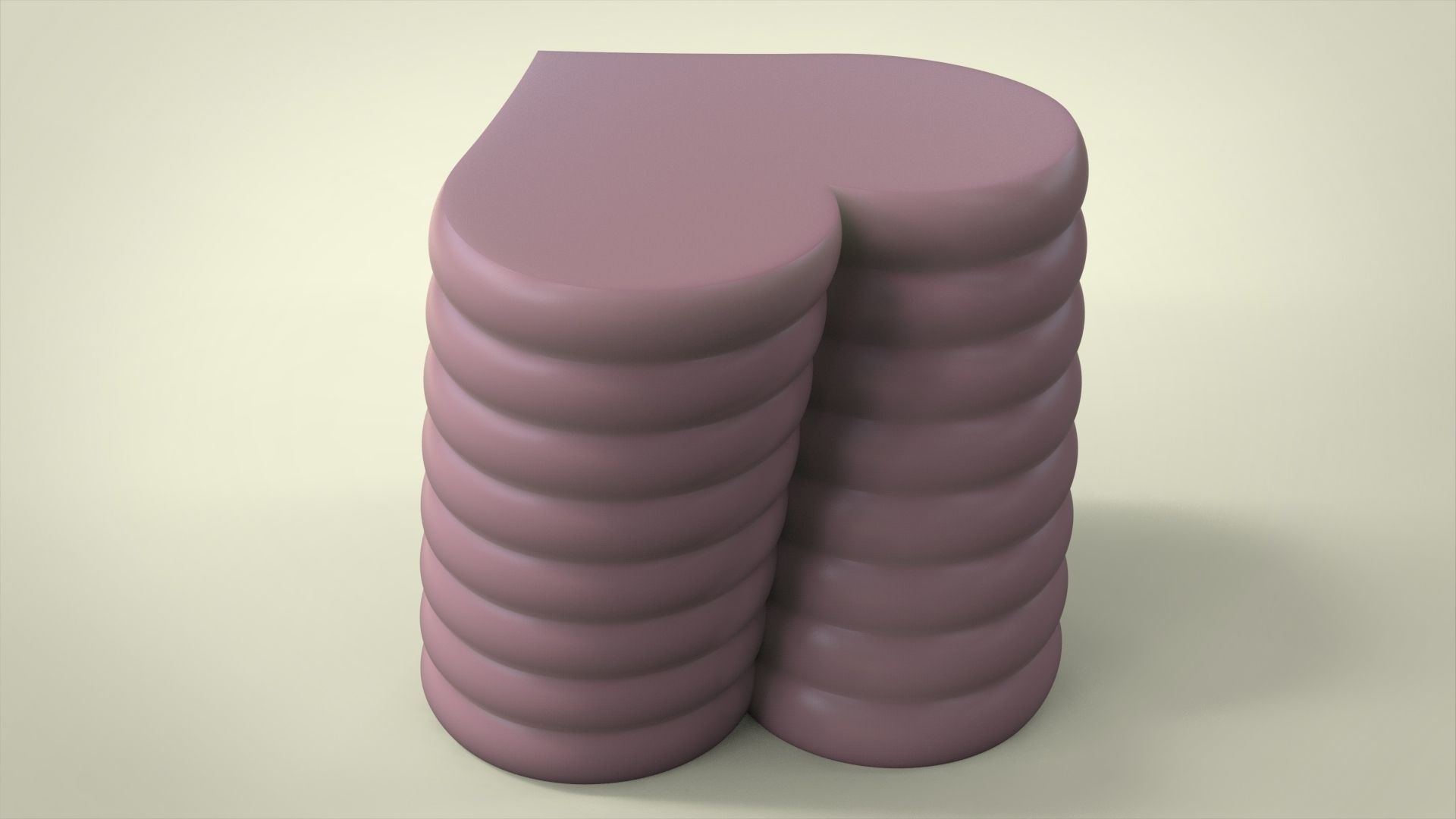 Candle heart for silicon mold 3D print model_6