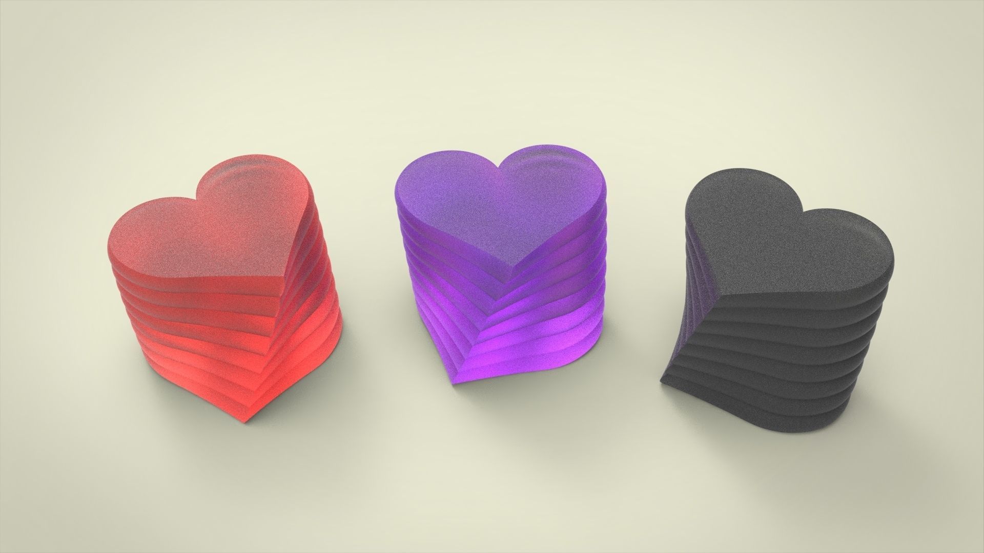 Candle heart for silicon mold 3D print model_1