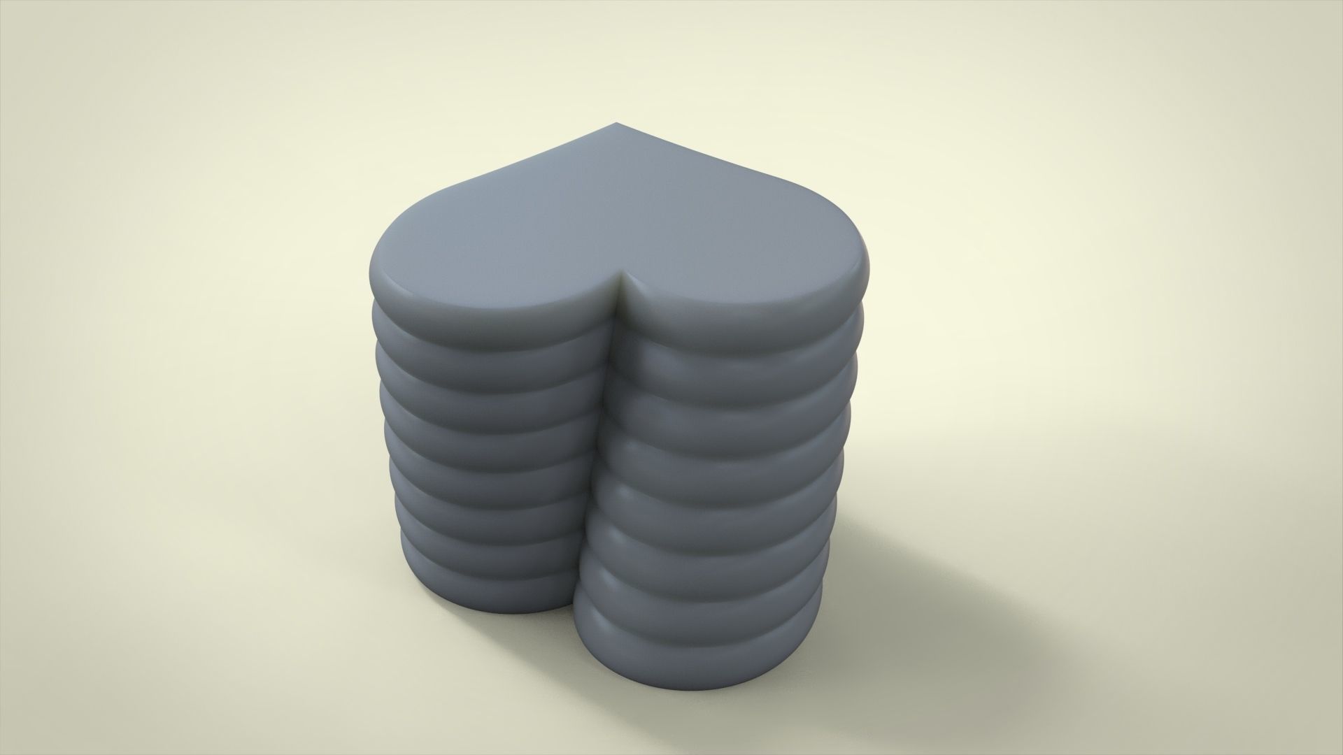 Candle heart for silicon mold 3D print model_5