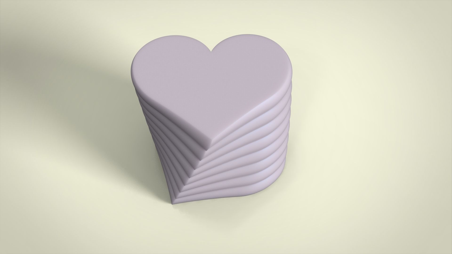 Candle heart for silicon mold 3D print model_3