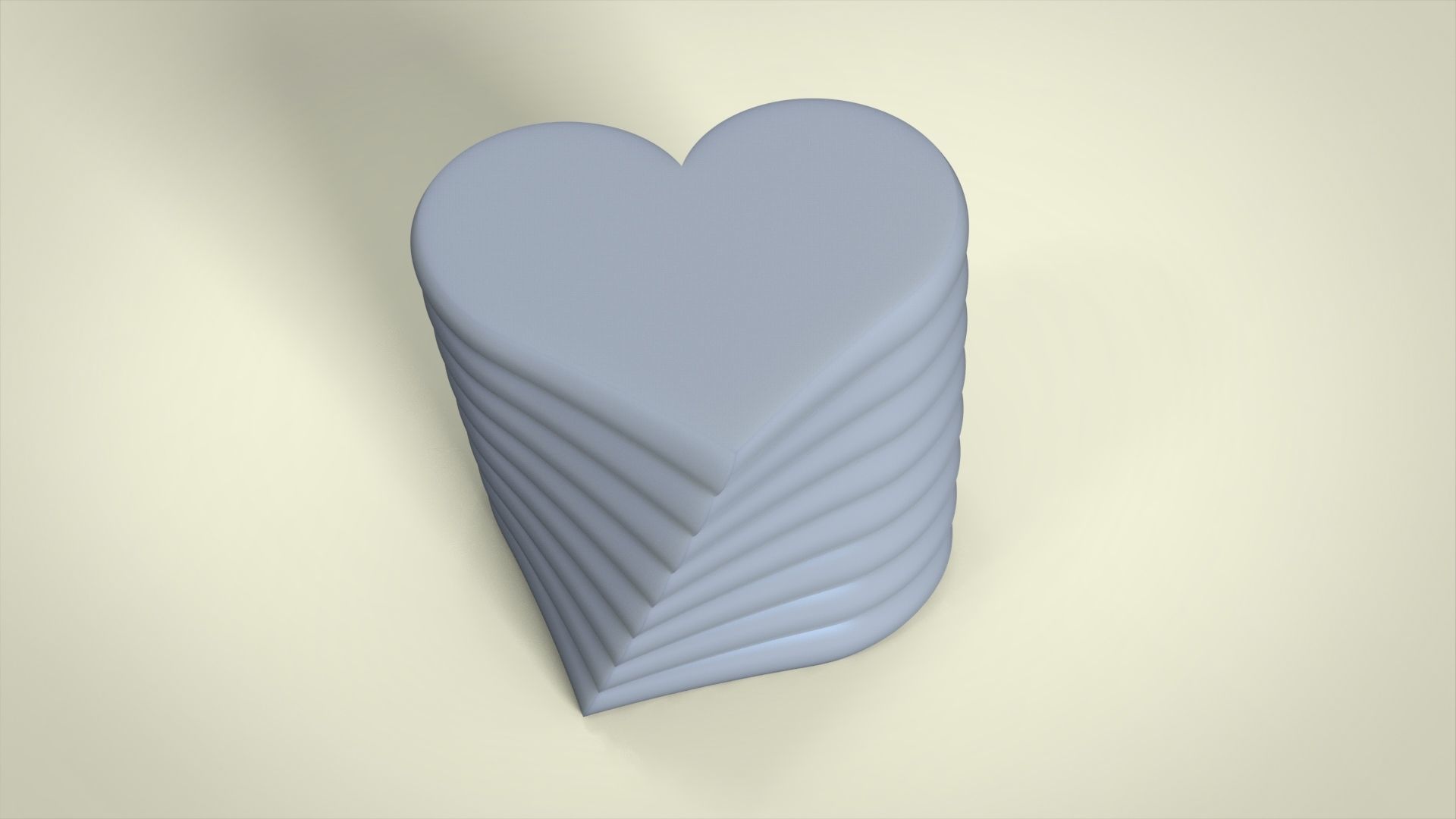 Candle heart for silicon mold 3D print model_4