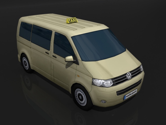 VW Van taxi 3D model_2