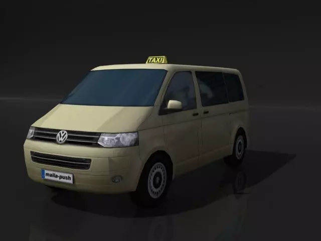 VW Van taxi 3D model_0