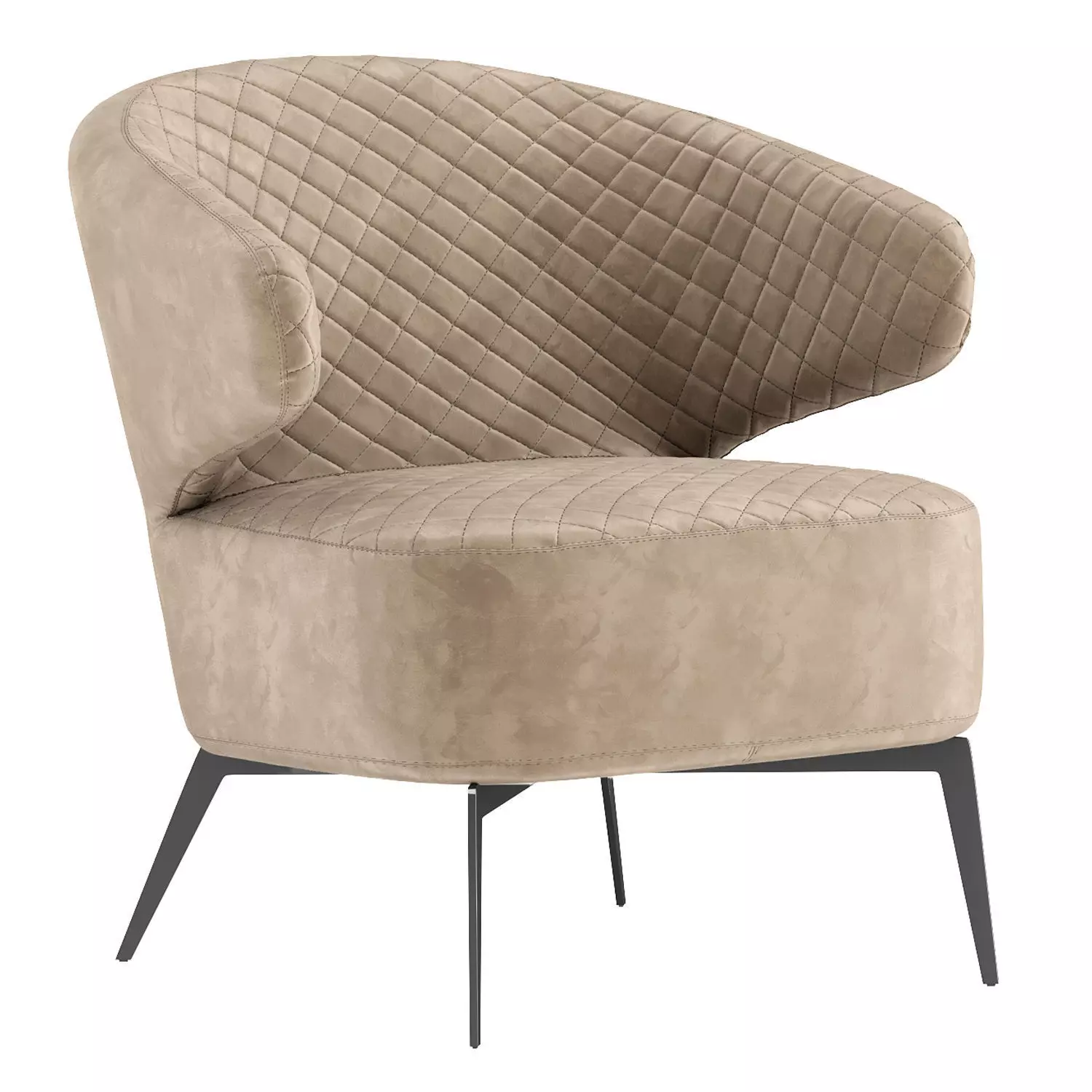 AMSTERDAM Armchair Low-poly 3D model_0