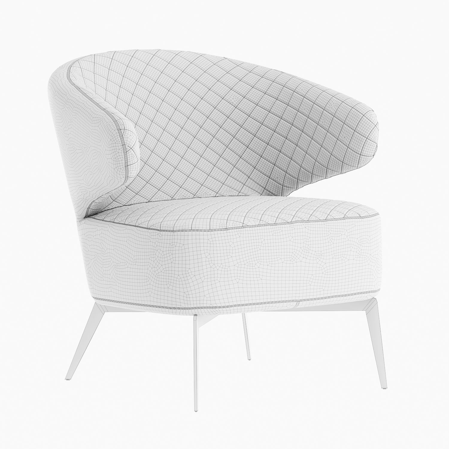 AMSTERDAM Armchair Low-poly 3D model_1