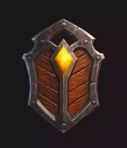 Stylized Shield Weapon Low Poly Game Ready 3D model