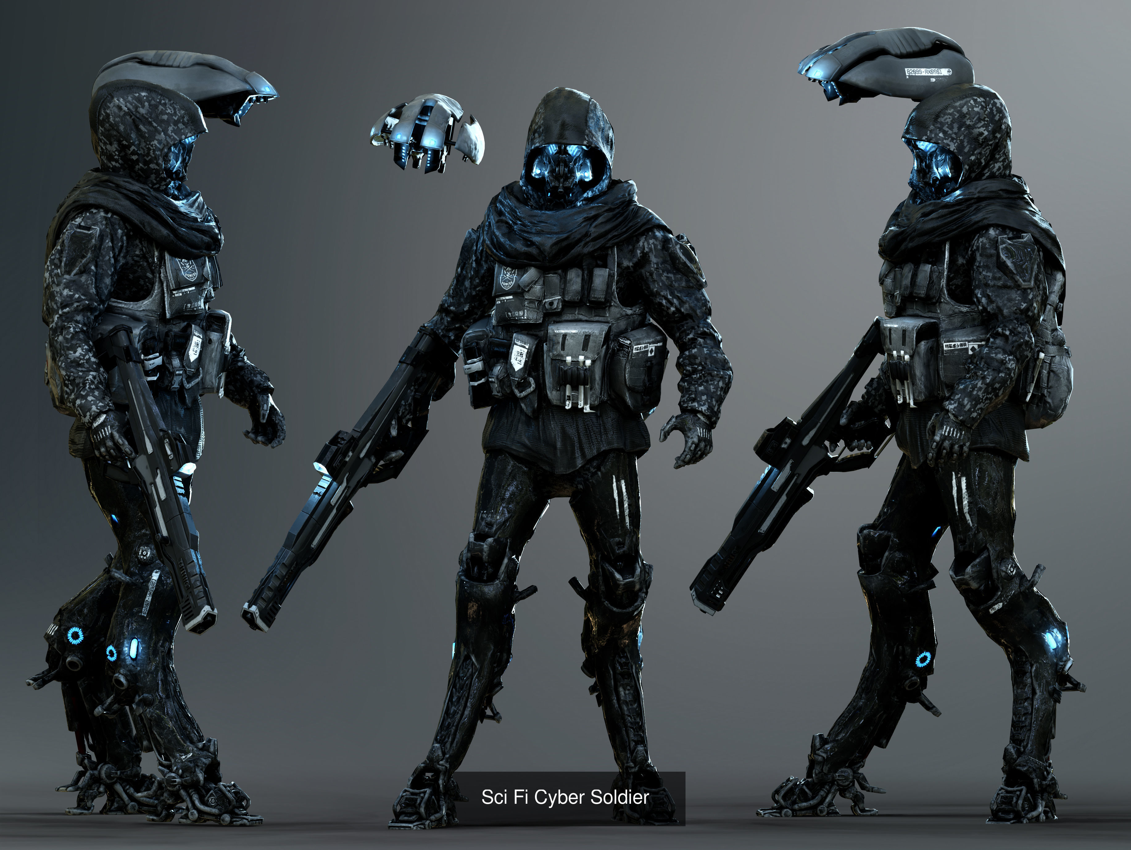 Sci Fi characters pack 3D Model Collection_1