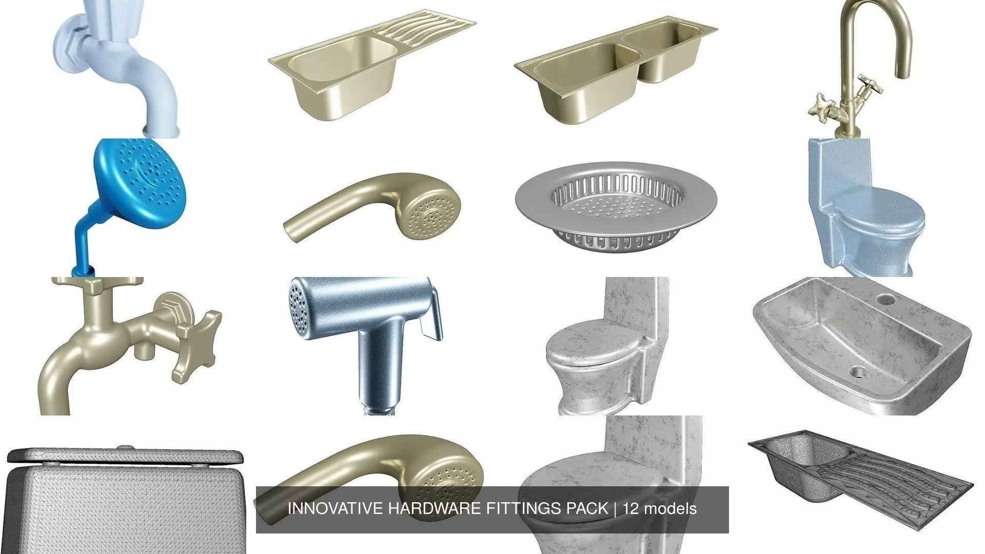 INNOVATIVE HARDWARE FITTINGS PACK 3D Model Collection_0