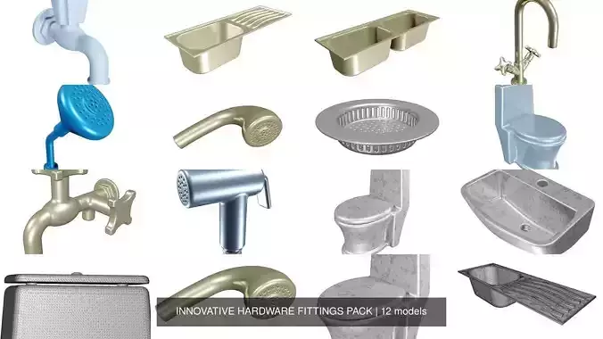 INNOVATIVE HARDWARE FITTINGS PACK 3D Model Collection