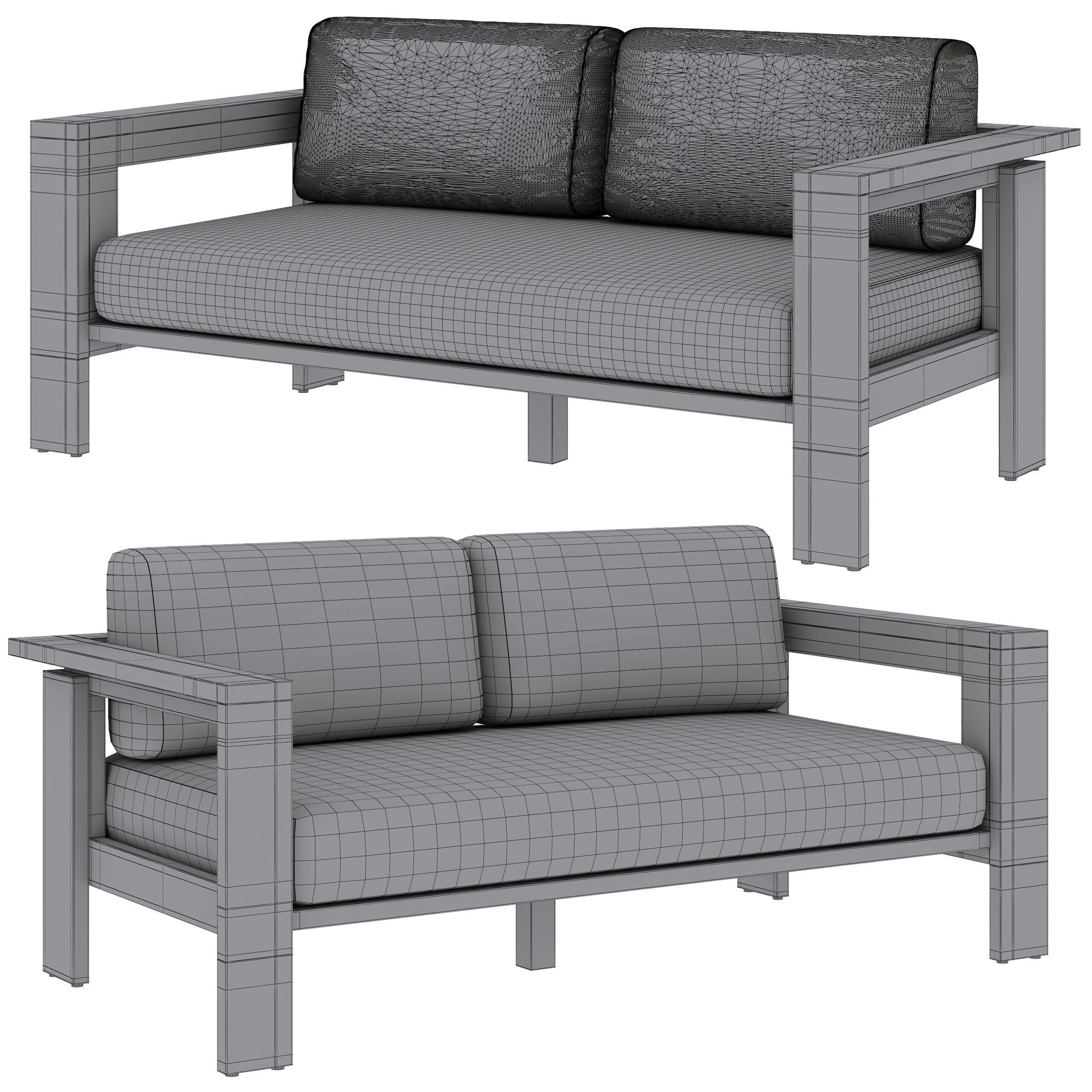 Walker Metal Outdoor Loveseat 3D model_4