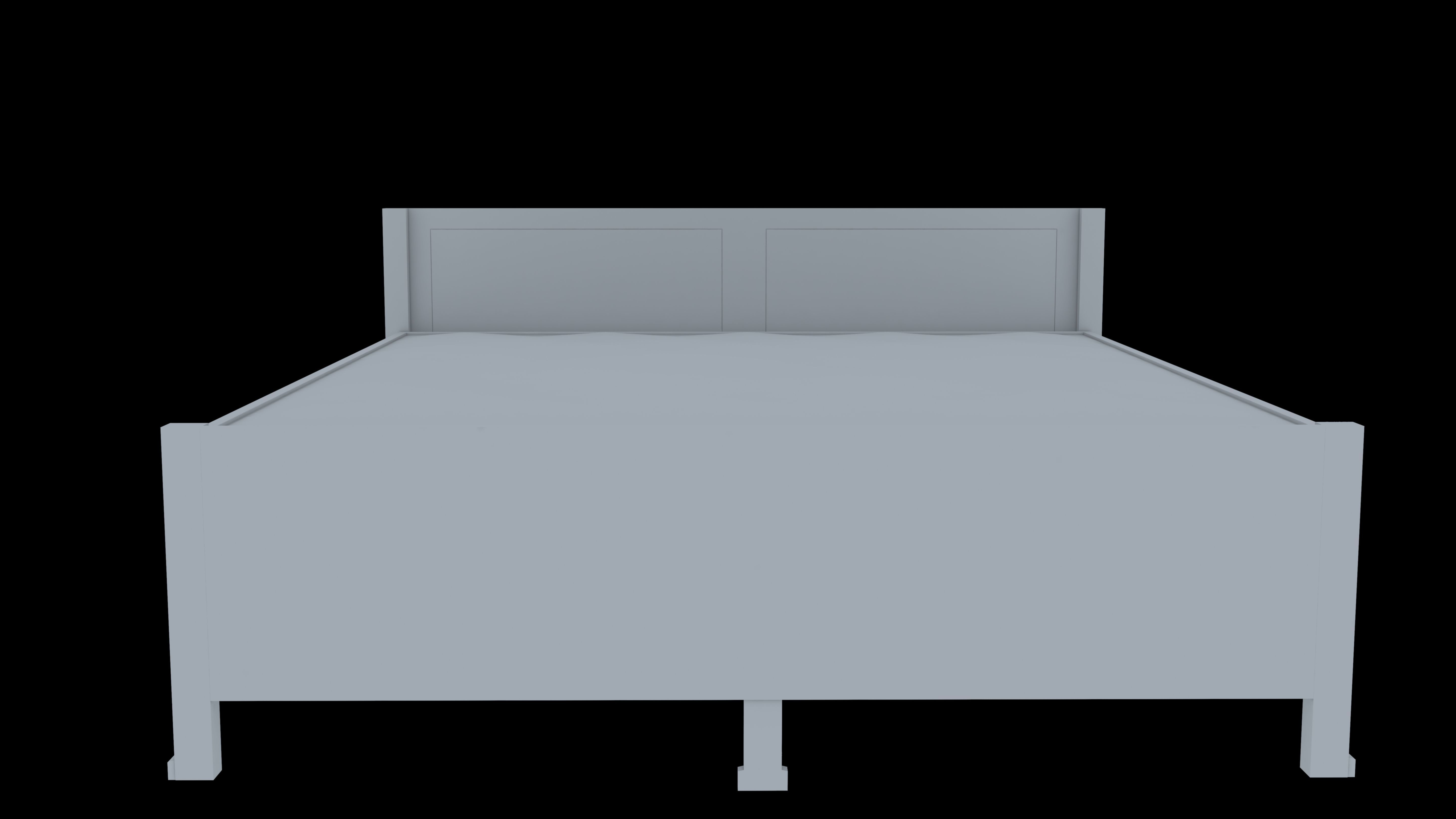 Furniture - Bed  Low-poly 3D model_2