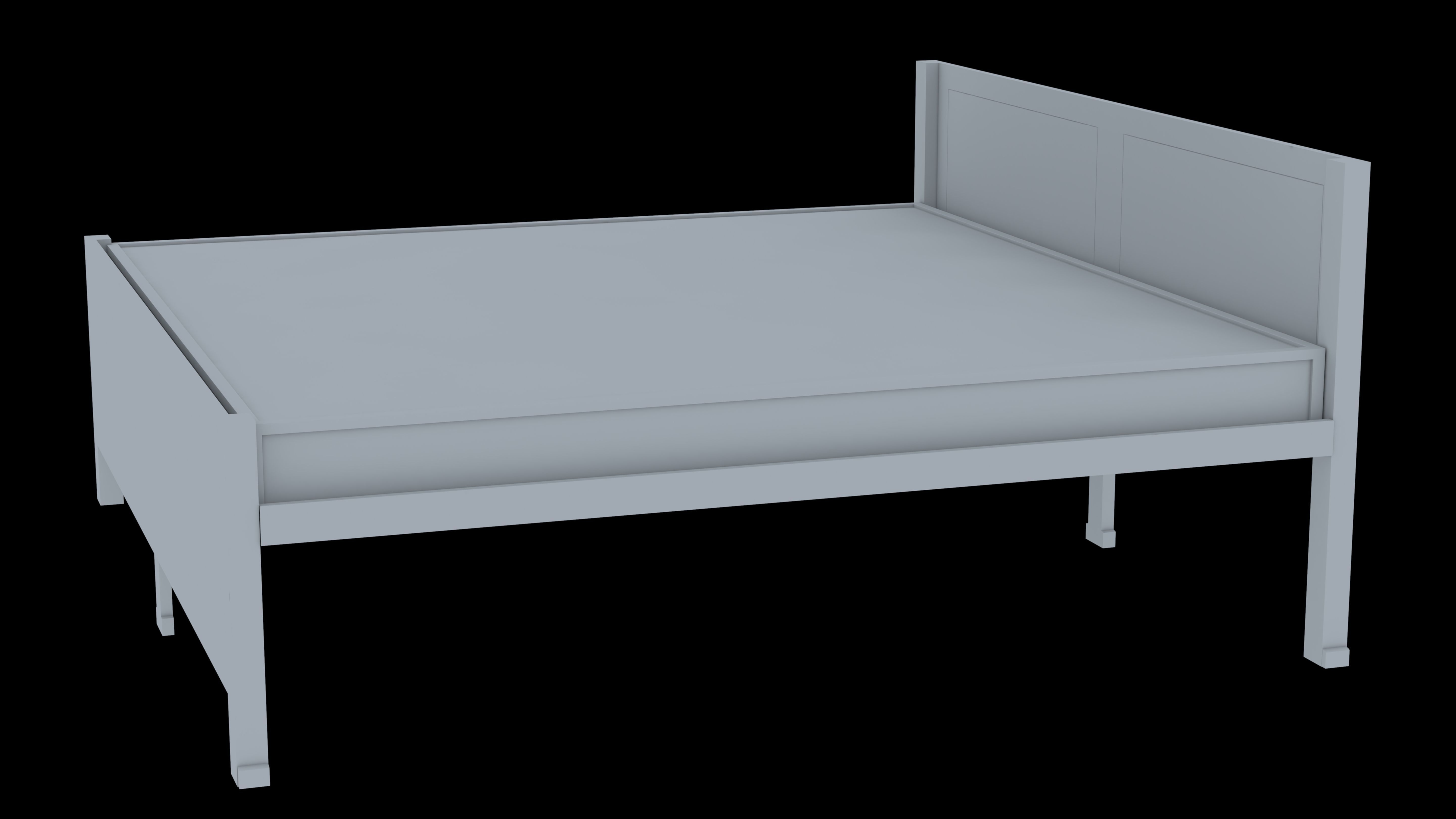 Furniture - Bed  Low-poly 3D model_4