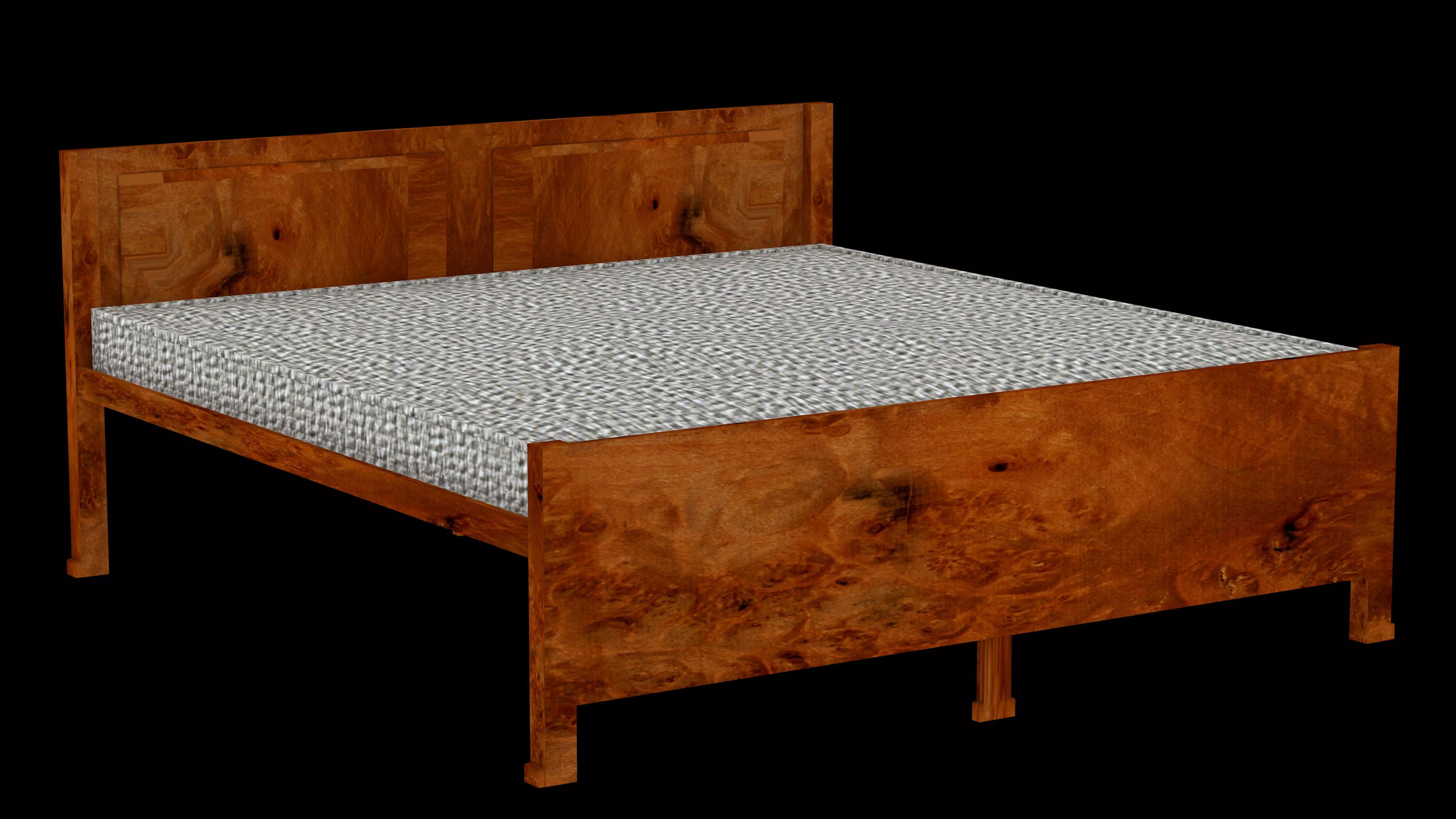 Furniture - Bed  Low-poly 3D model_1