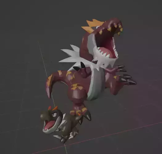 Tyrunt and tyrantrum pokemon 3D print model 3D print model