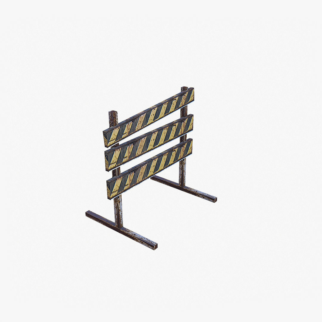 Road Props Low-poly 3D model_7