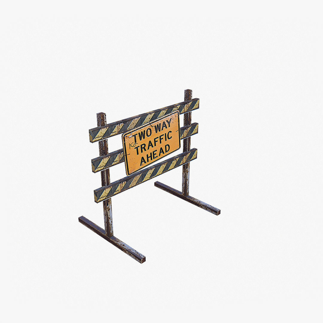 Road Props Low-poly 3D model_5