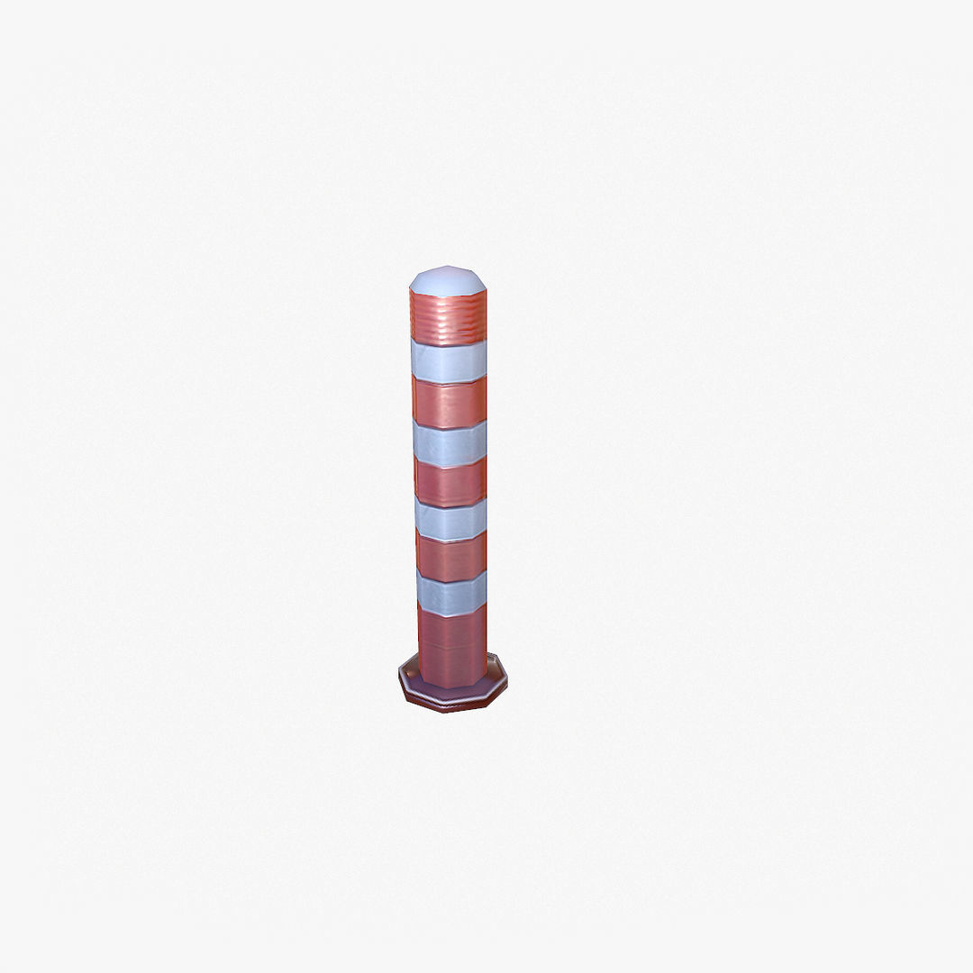 Road Props Low-poly 3D model_9