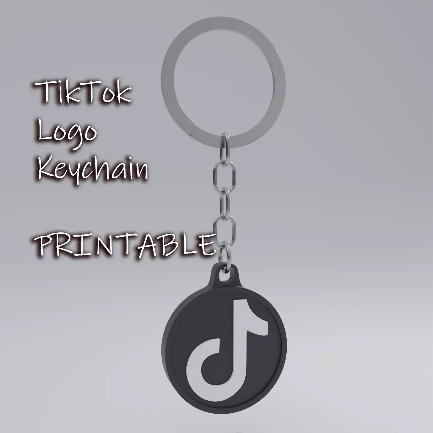 TikTok logo keychain for print 3D print model