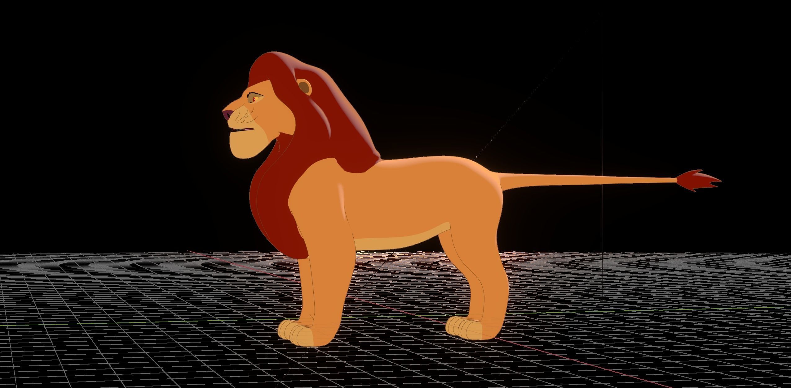 Mufasa Lion King Low-poly 3D model_14