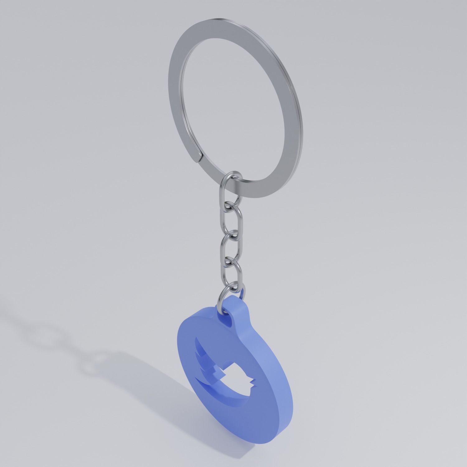 Twitter logo keychain for Print 3D print model_1