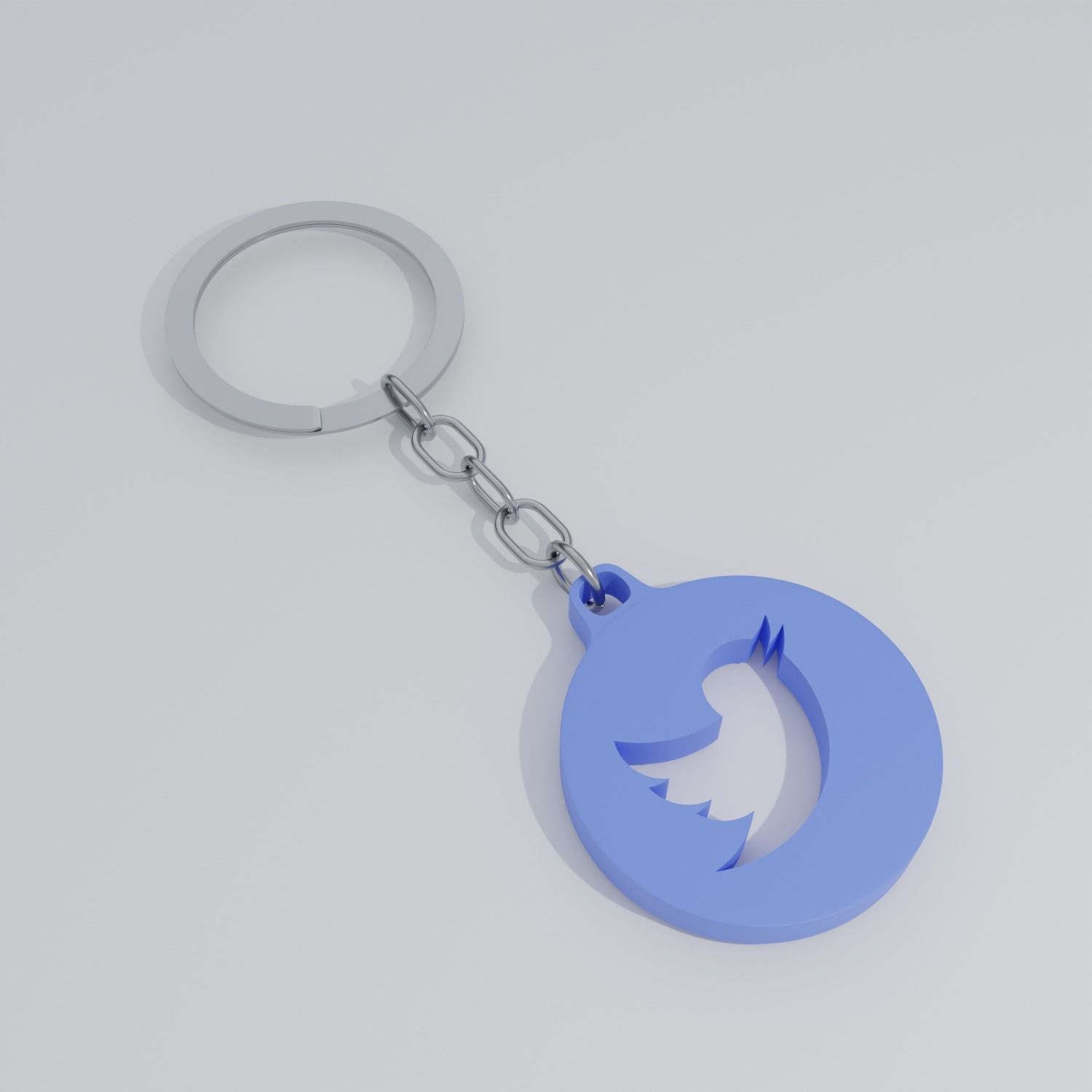 Twitter logo keychain for Print 3D print model_2