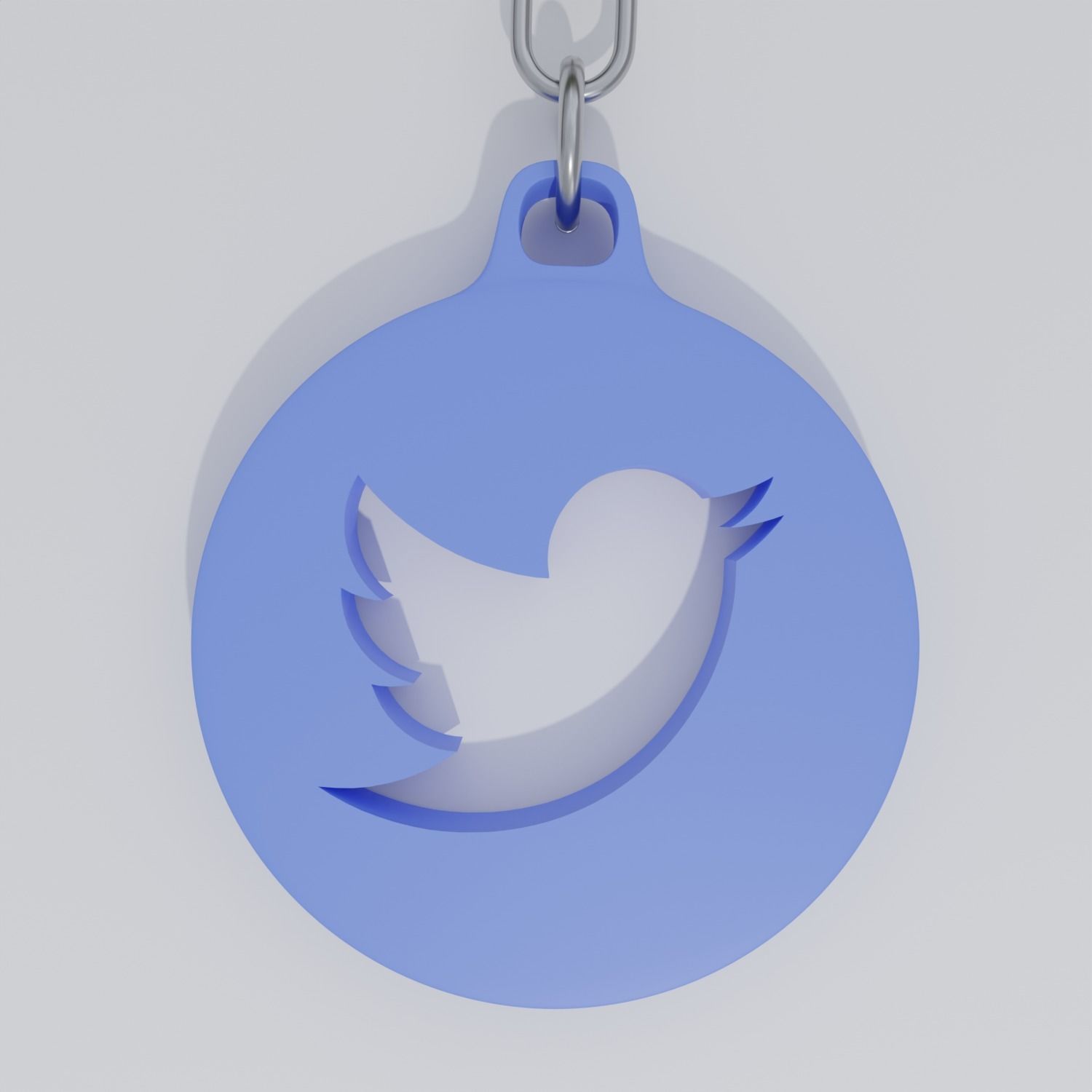 Twitter logo keychain for Print 3D print model_3