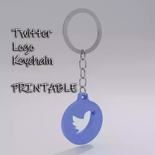 Twitter logo keychain for Print