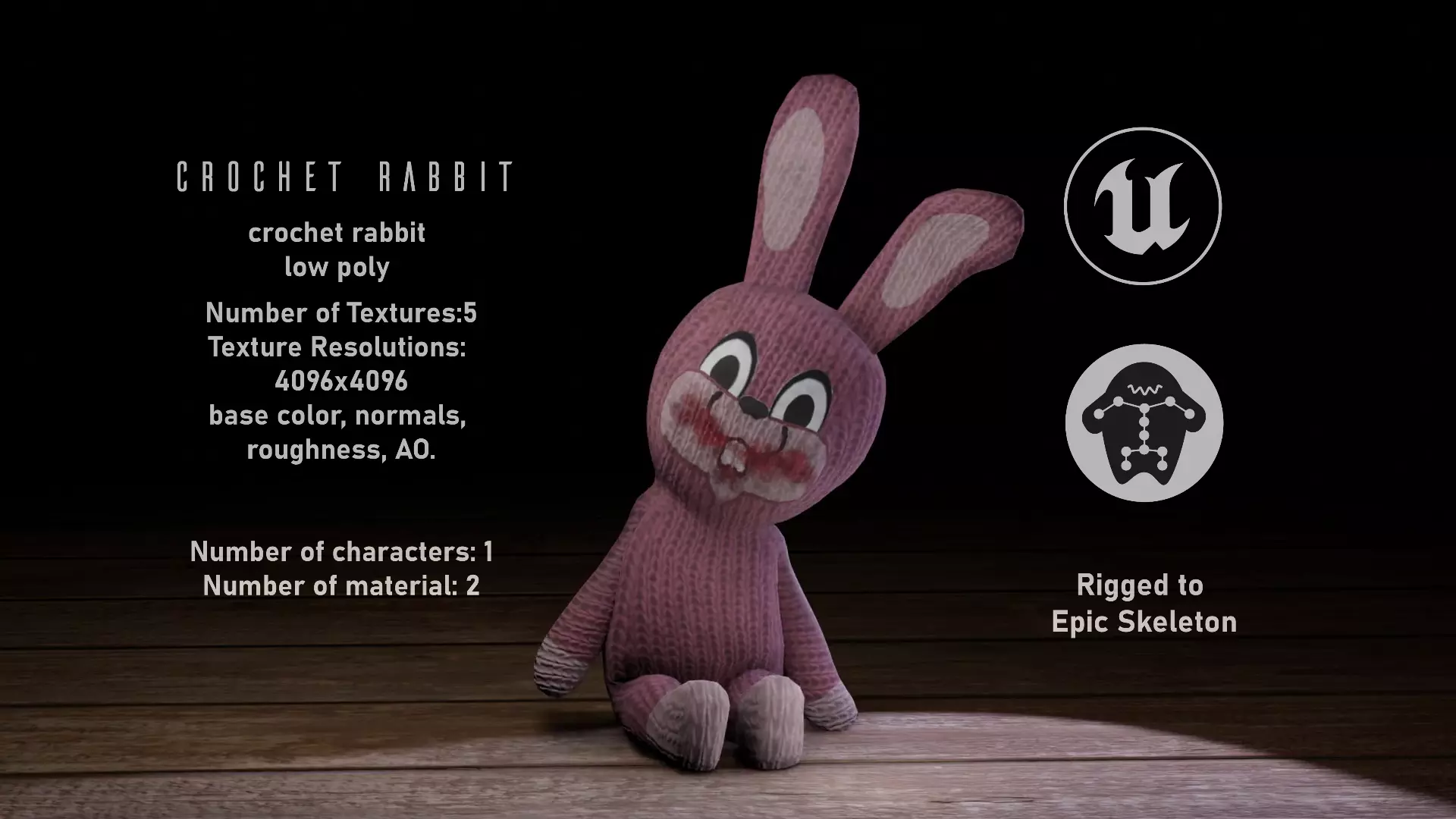Rabbit bunny Low-poly 3D model_0