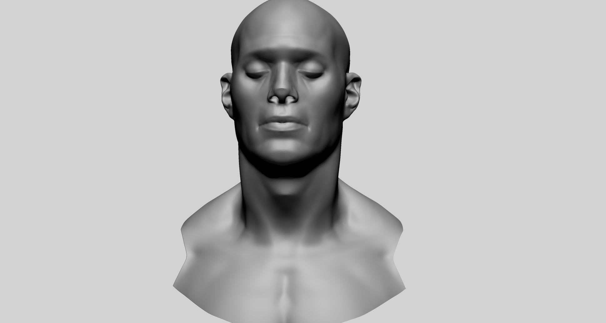 Base Male Head E 3D model_6