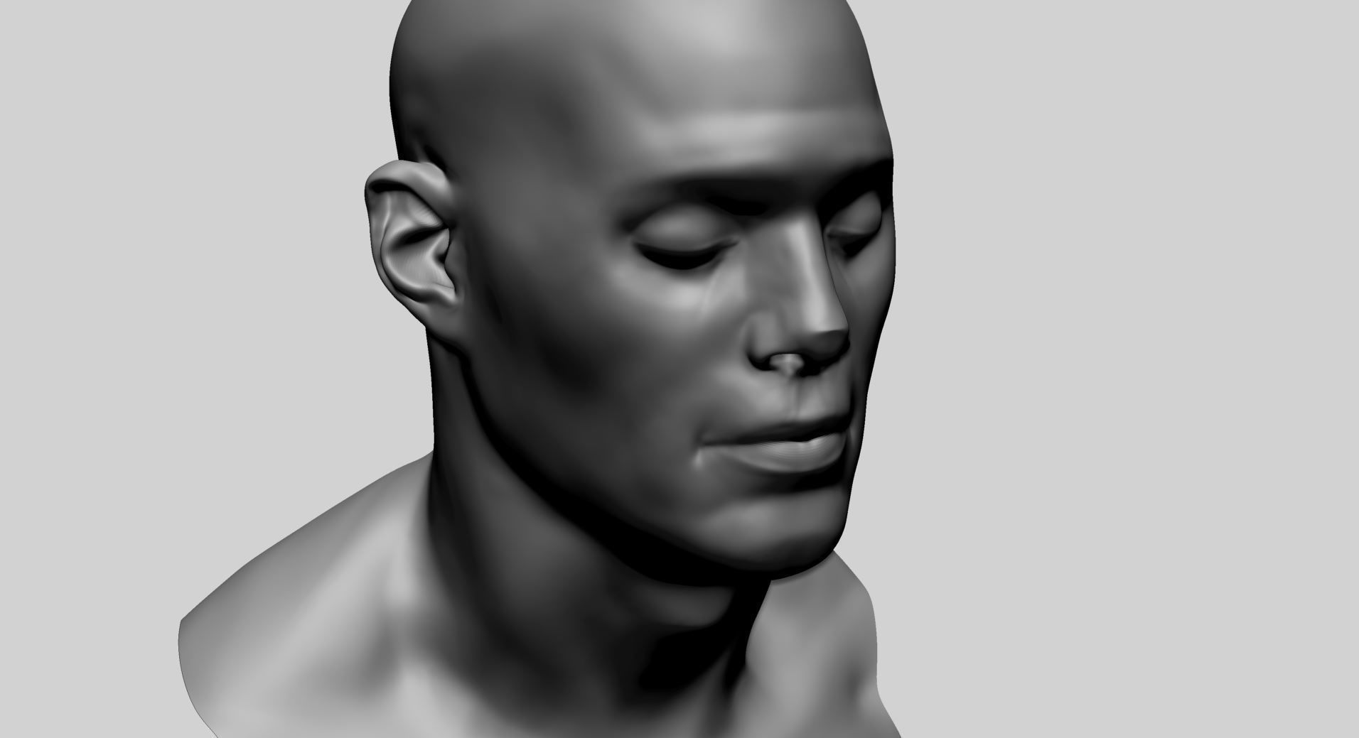 Base Male Head E 3D model_8