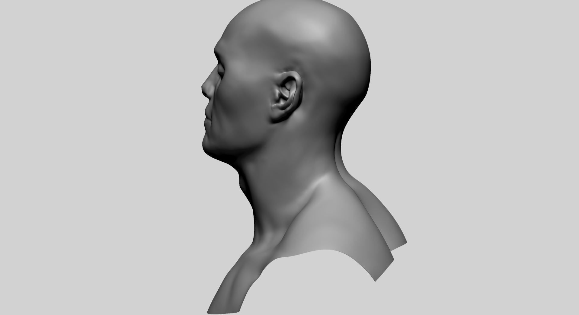 Base Male Head E 3D model_5