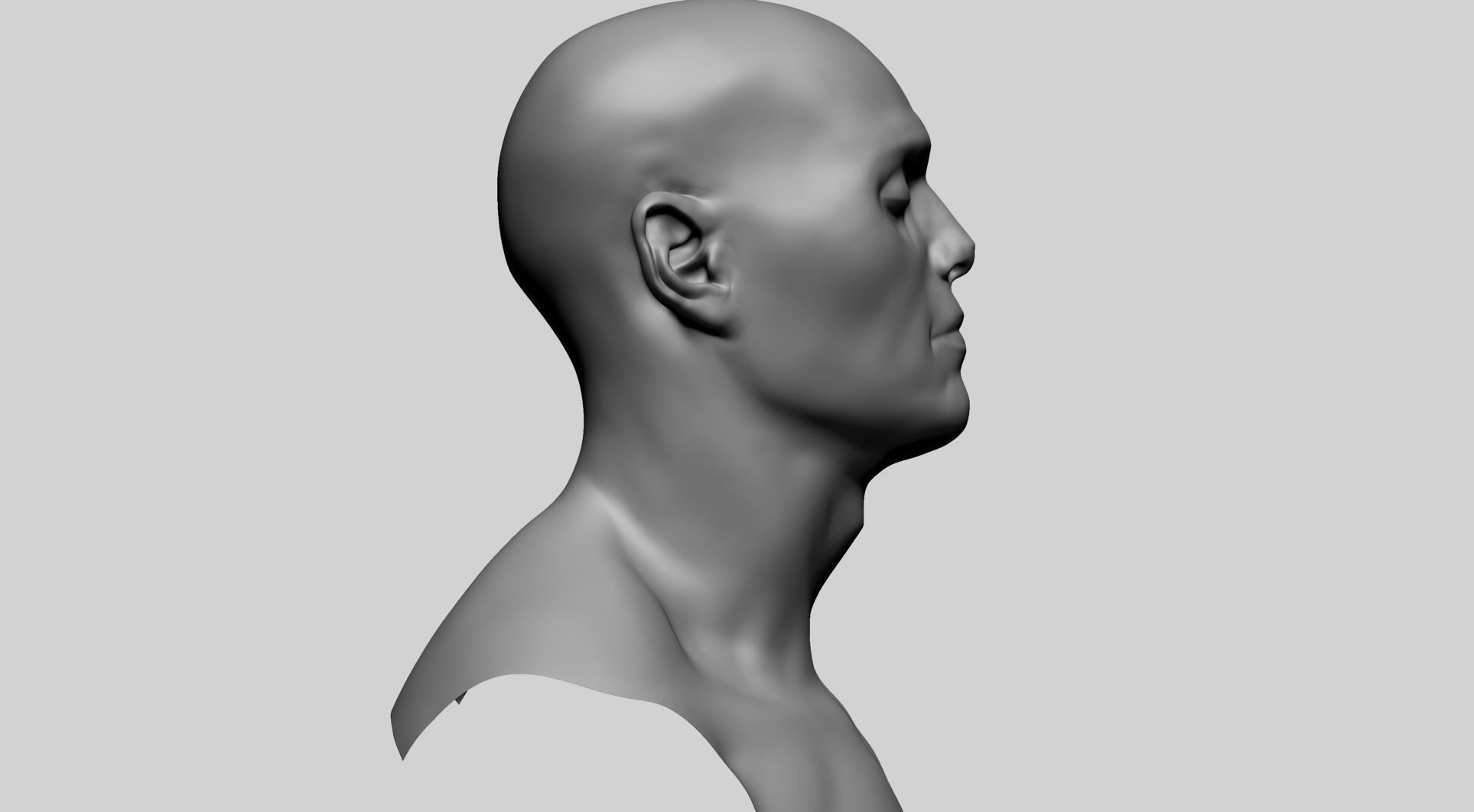 Base Male Head E 3D model_2
