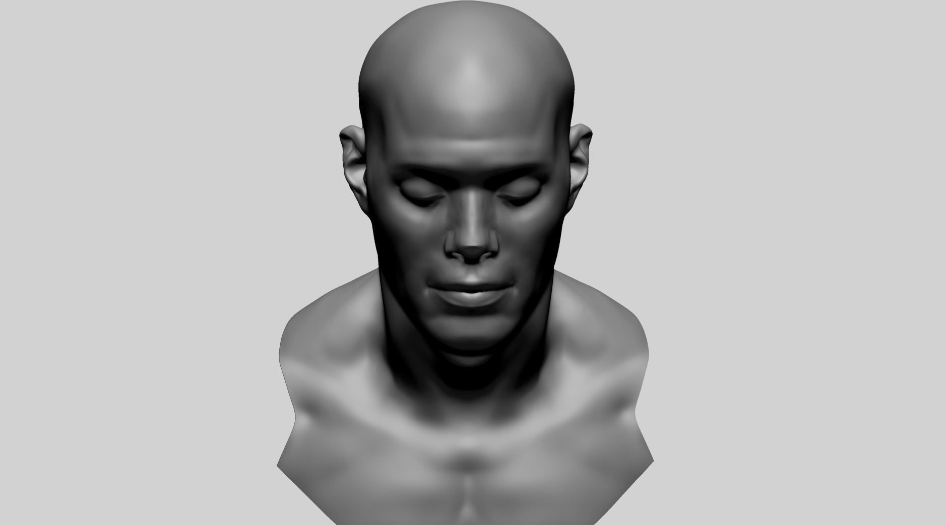 Base Male Head E 3D model_7