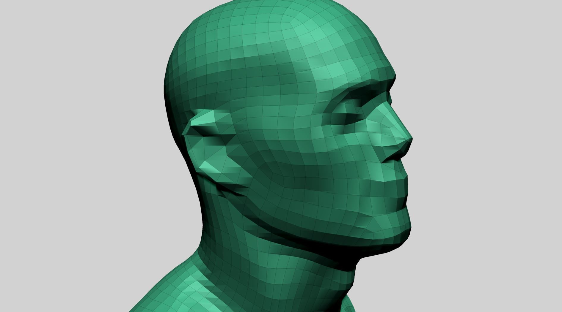 Base Male Head E 3D model_10