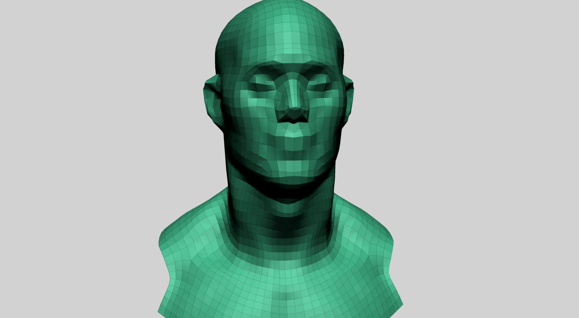 Base Male Head E 3D model_11