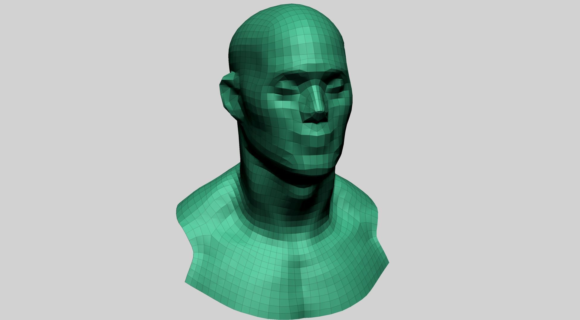 Base Male Head E 3D model_12