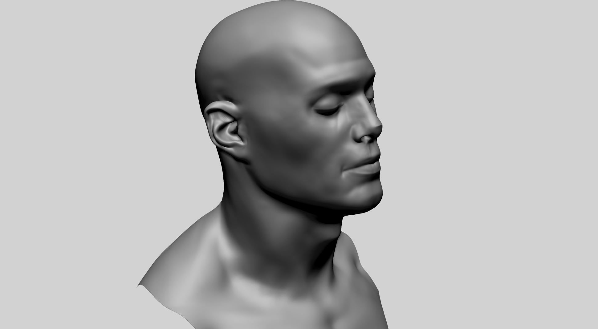 Base Male Head E 3D model_1